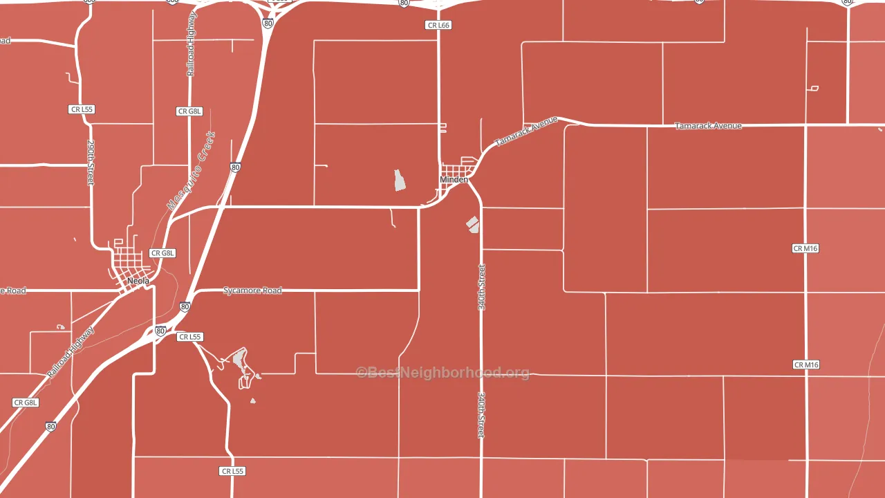 51553, IA block-group political-lean map