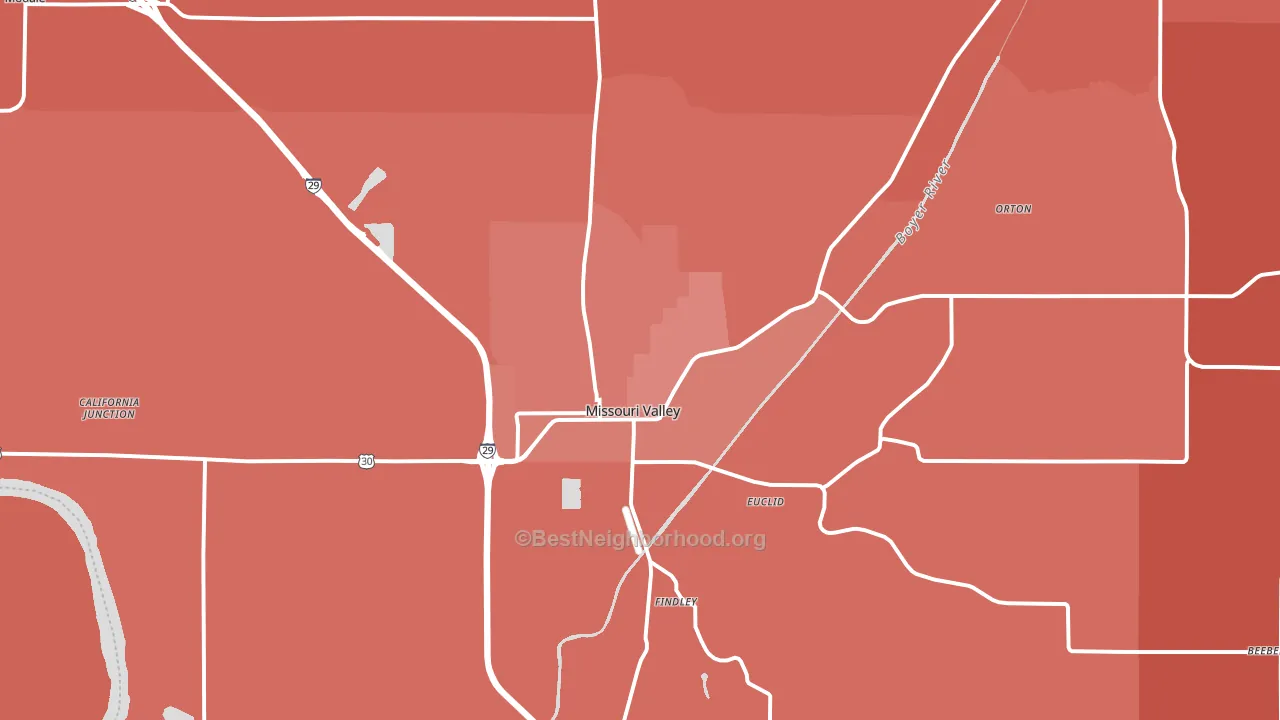 51555, IA block-group political-lean map