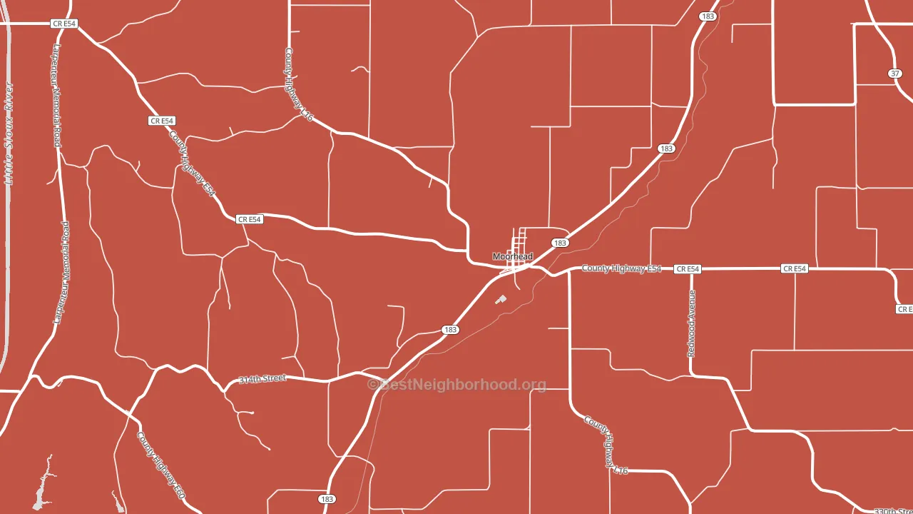 51558, IA block-group political-lean map