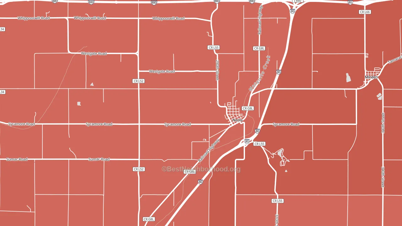 51559, IA block-group political-lean map
