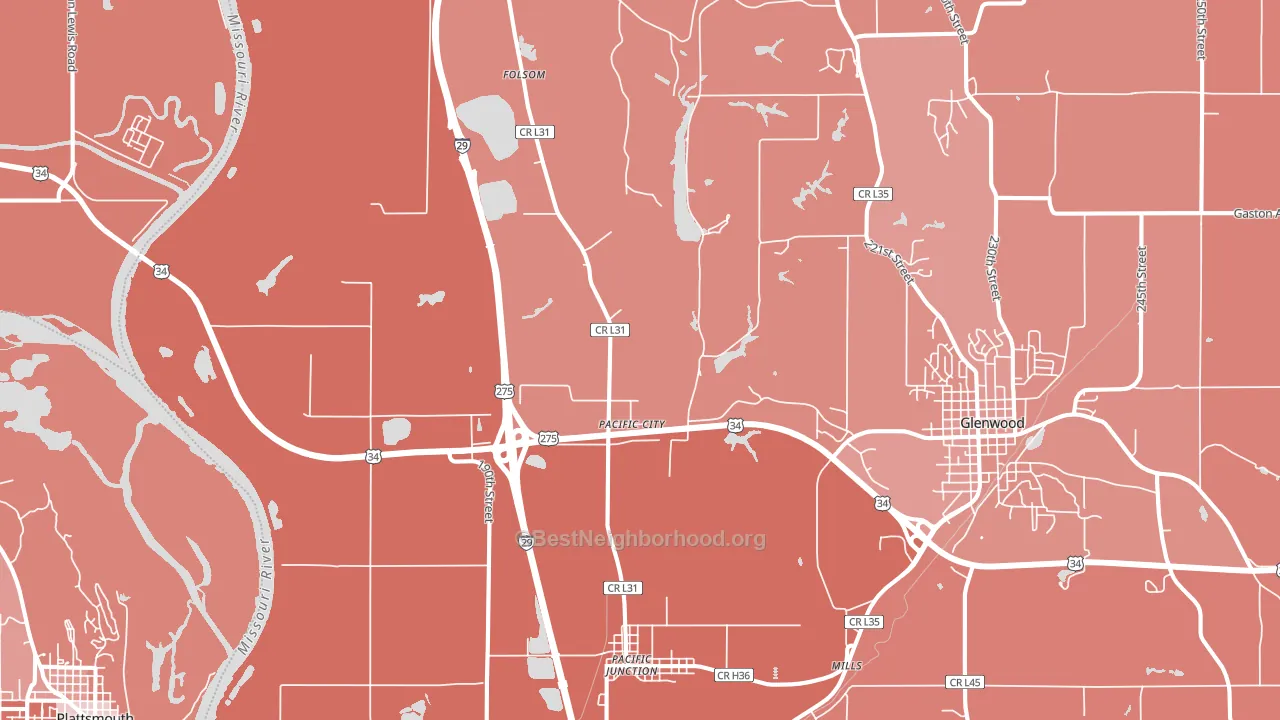 51561, IA block-group political-lean map