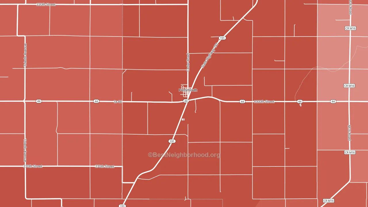 51565, IA block-group political-lean map