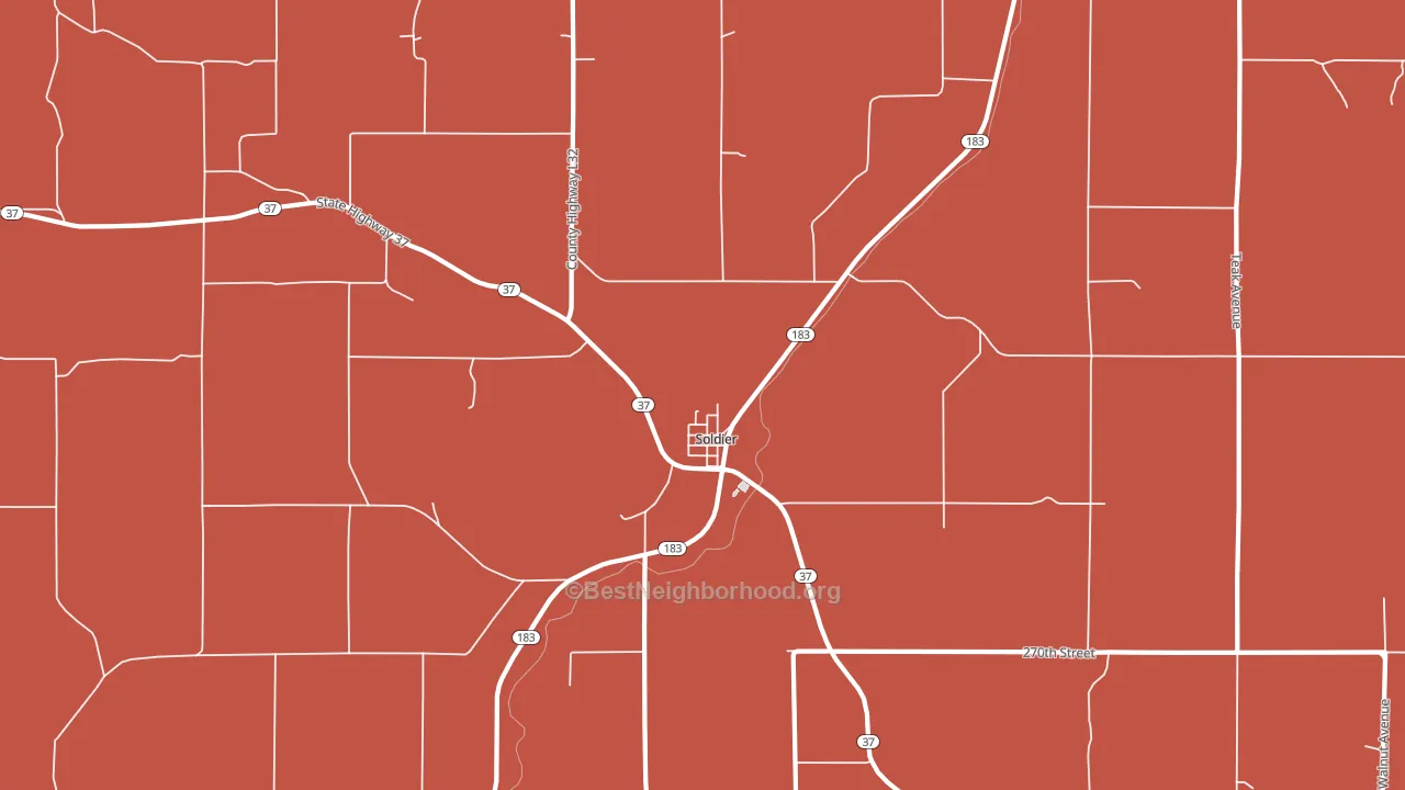 51572, IA block-group political-lean map