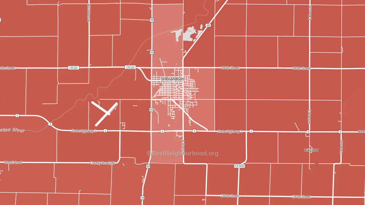 51601, IA block-group political-lean map