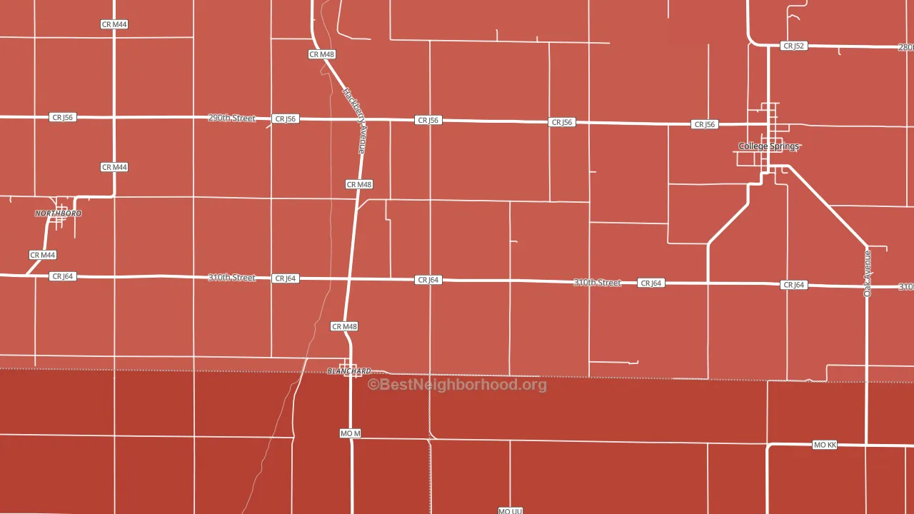 51630, IA block-group political-lean map