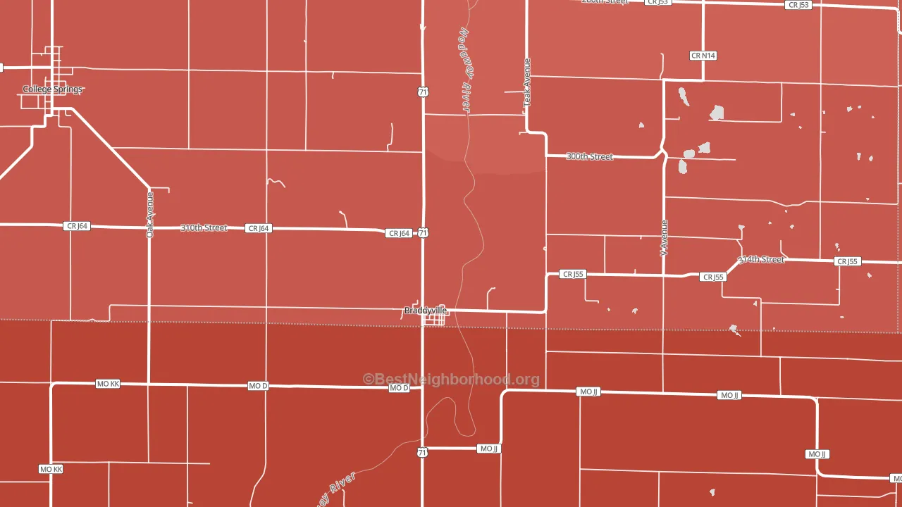 51631, IA block-group political-lean map