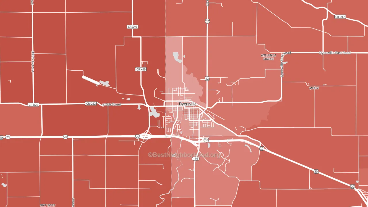 52040, IA block-group political-lean map
