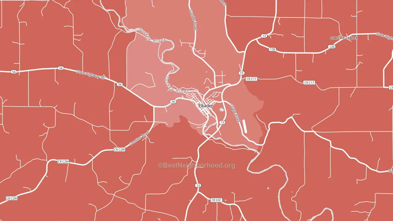 52043, IA block-group political-lean map