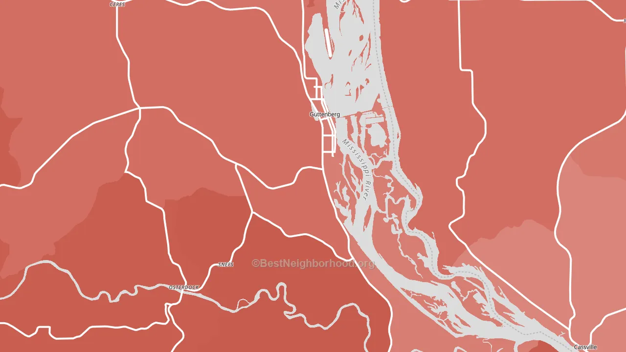 52052, IA block-group political-lean map