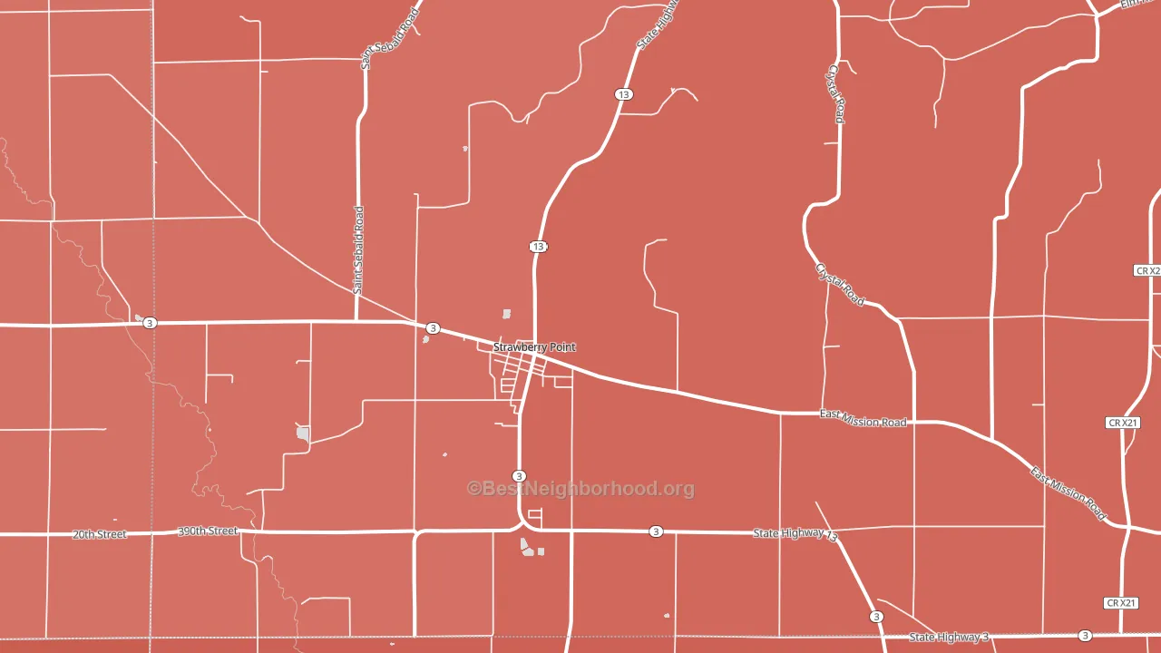 52076, IA block-group political-lean map