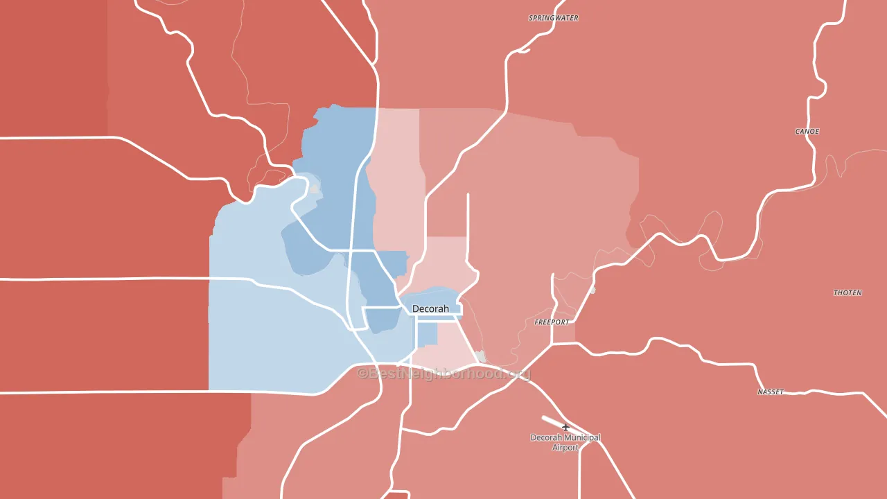 52101, IA block-group political-lean map