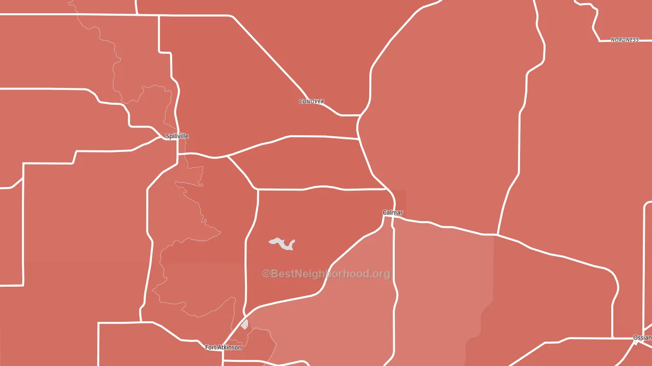 52132, IA block-group political-lean map