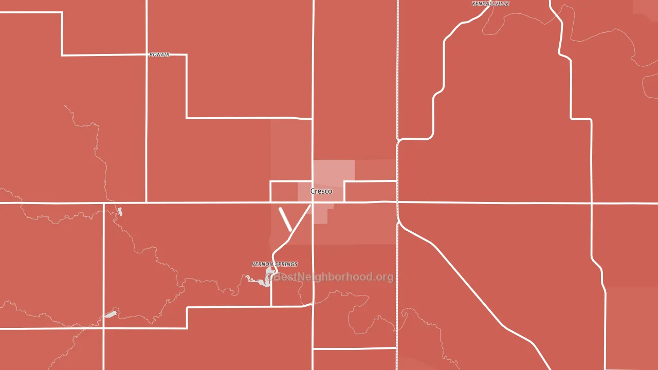 52136, IA block-group political-lean map