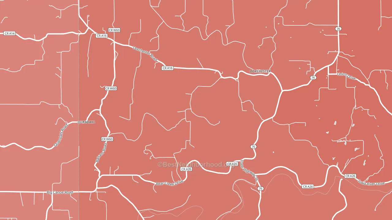52140, IA block-group political-lean map