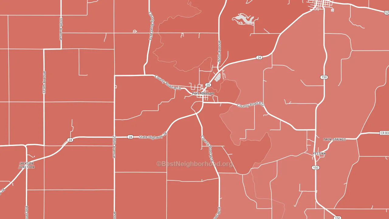 52144, IA block-group political-lean map
