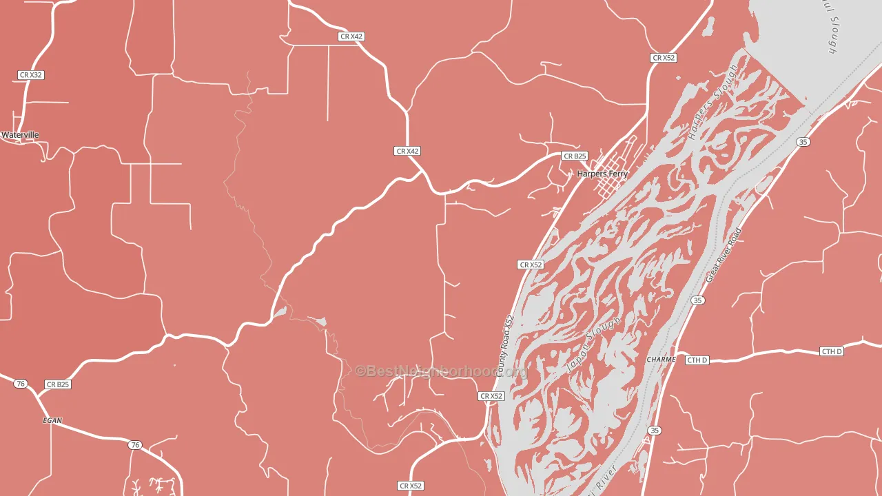 52146, IA block-group political-lean map