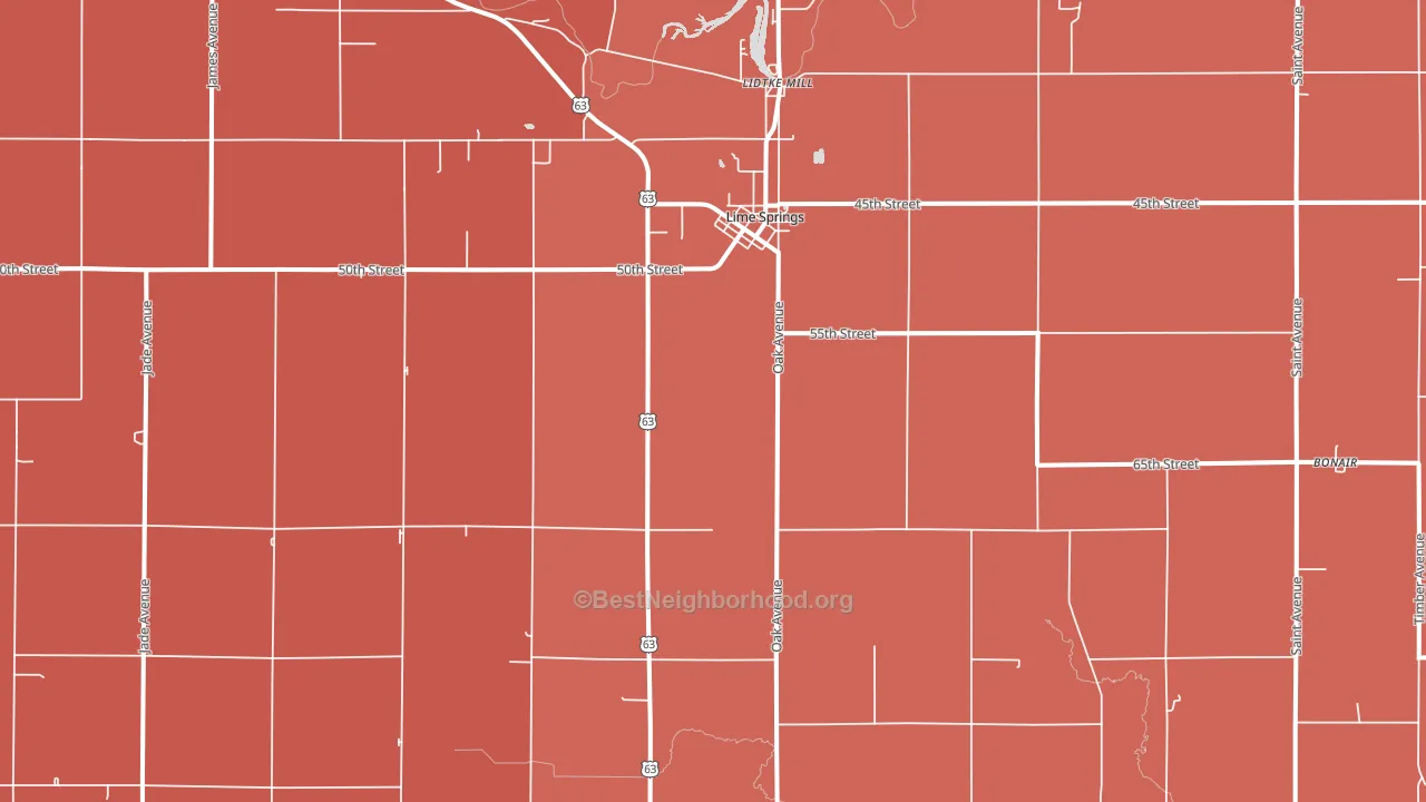 52155, IA block-group political-lean map