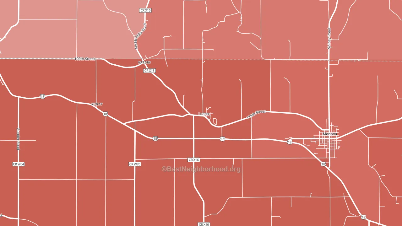 52156, IA block-group political-lean map