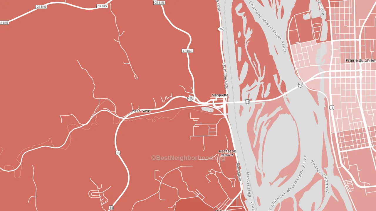 52158, IA block-group political-lean map