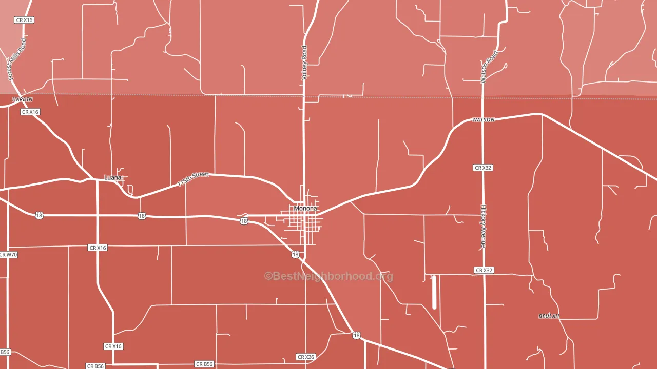 52159, IA block-group political-lean map
