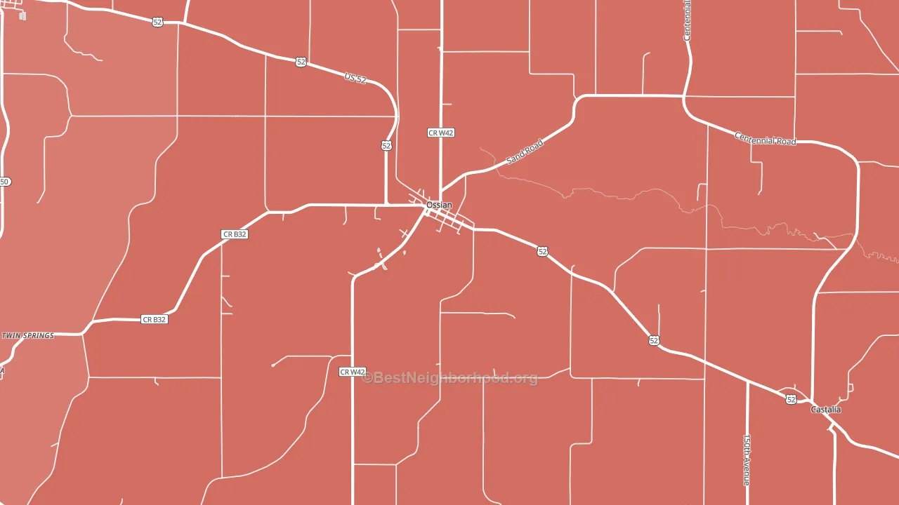 52161, IA block-group political-lean map