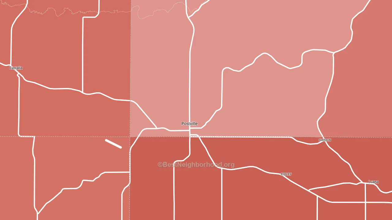52162, IA block-group political-lean map