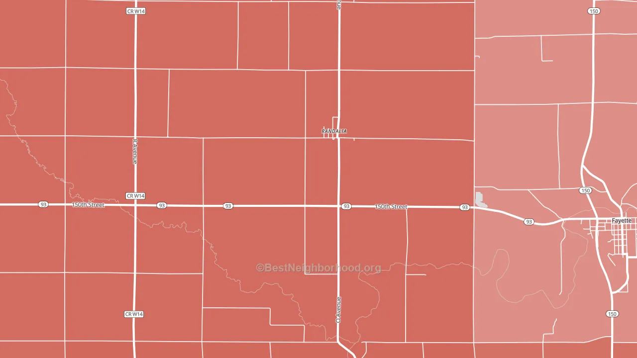 52164, IA block-group political-lean map