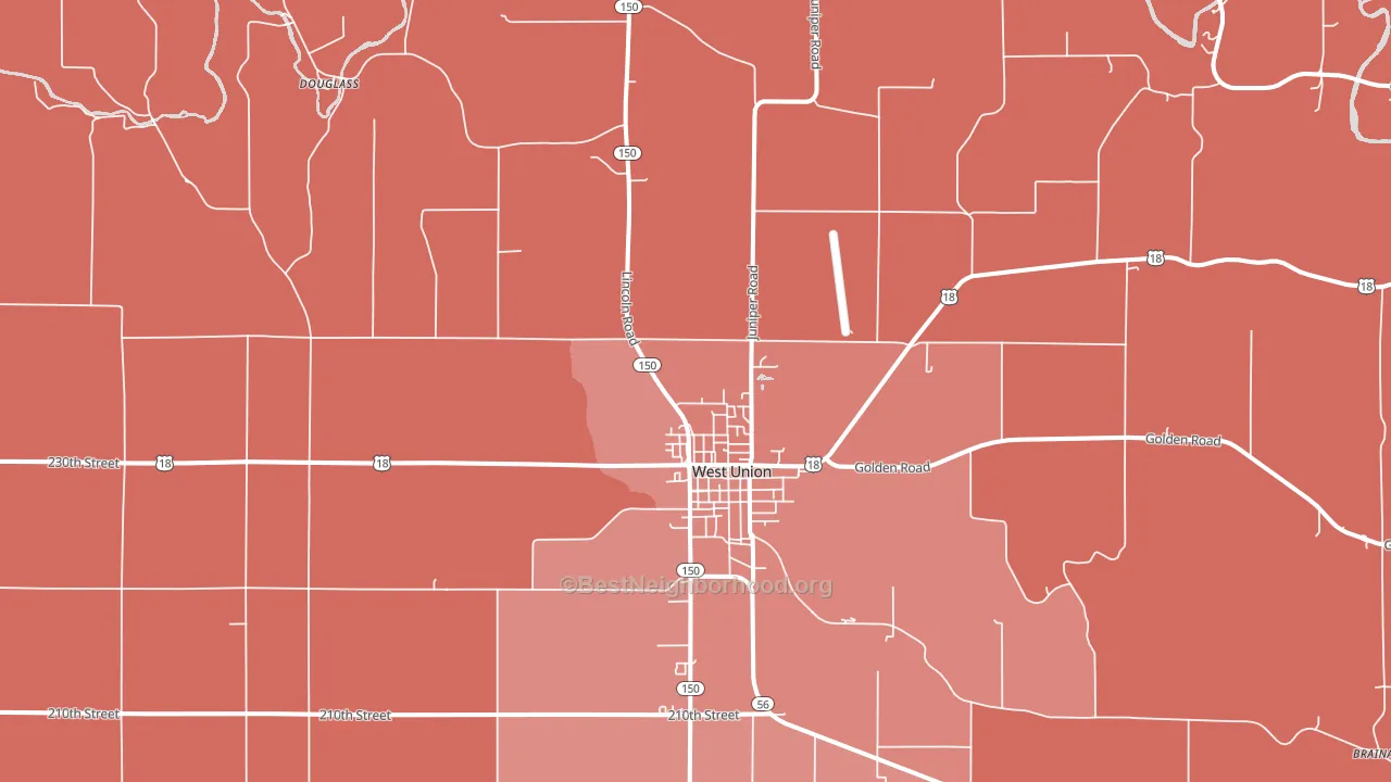 52175, IA block-group political-lean map