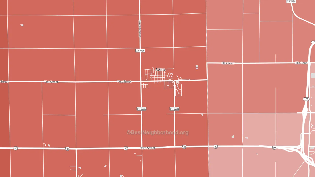 52206, IA block-group political-lean map