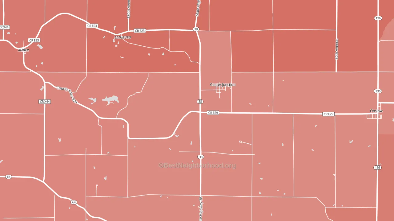 52212, IA block-group political-lean map