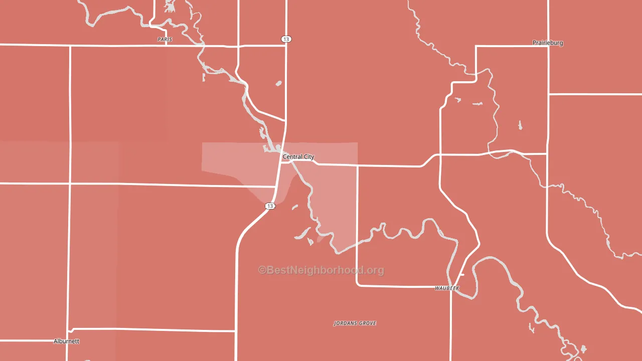 52214, IA block-group political-lean map
