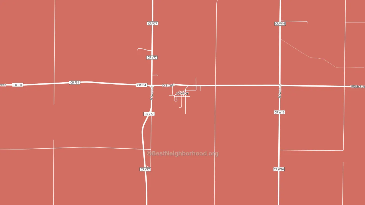 52220, IA block-group political-lean map
