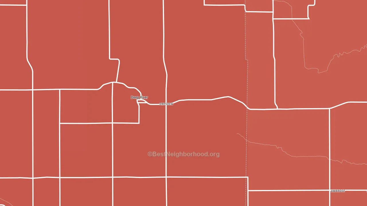 52222, IA block-group political-lean map