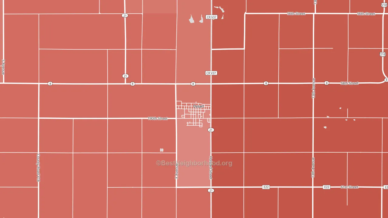 52224, IA block-group political-lean map