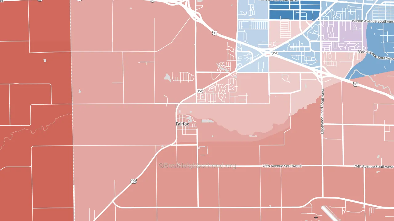 52228, IA block-group political-lean map