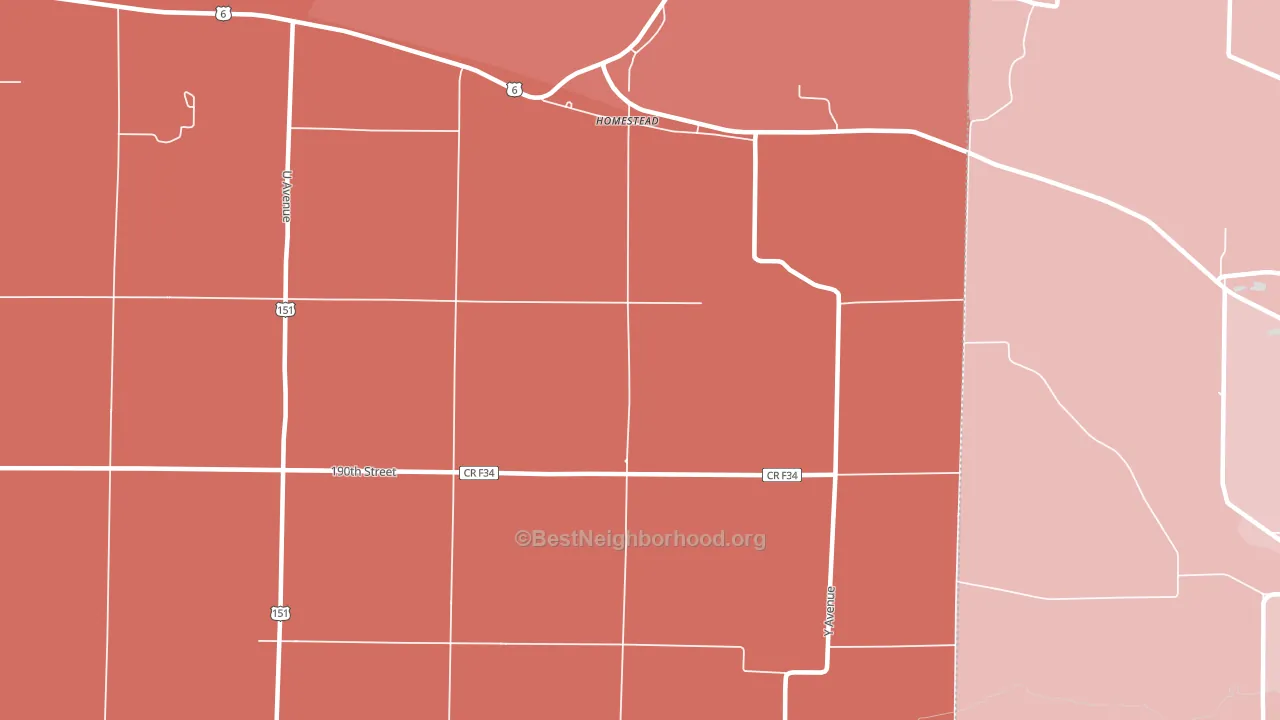 52236, IA block-group political-lean map