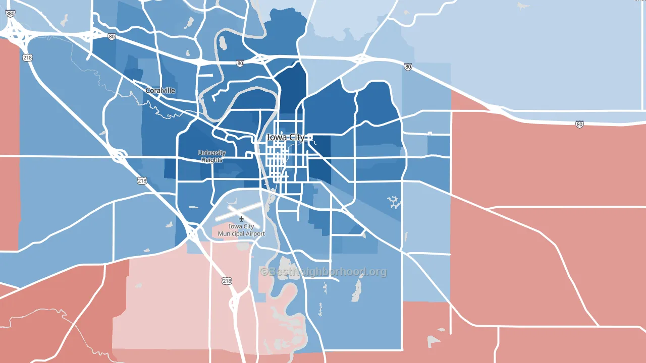 52240, IA block-group political-lean map