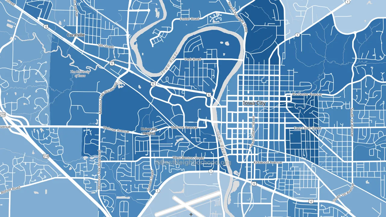 52242, IA block-group political-lean map