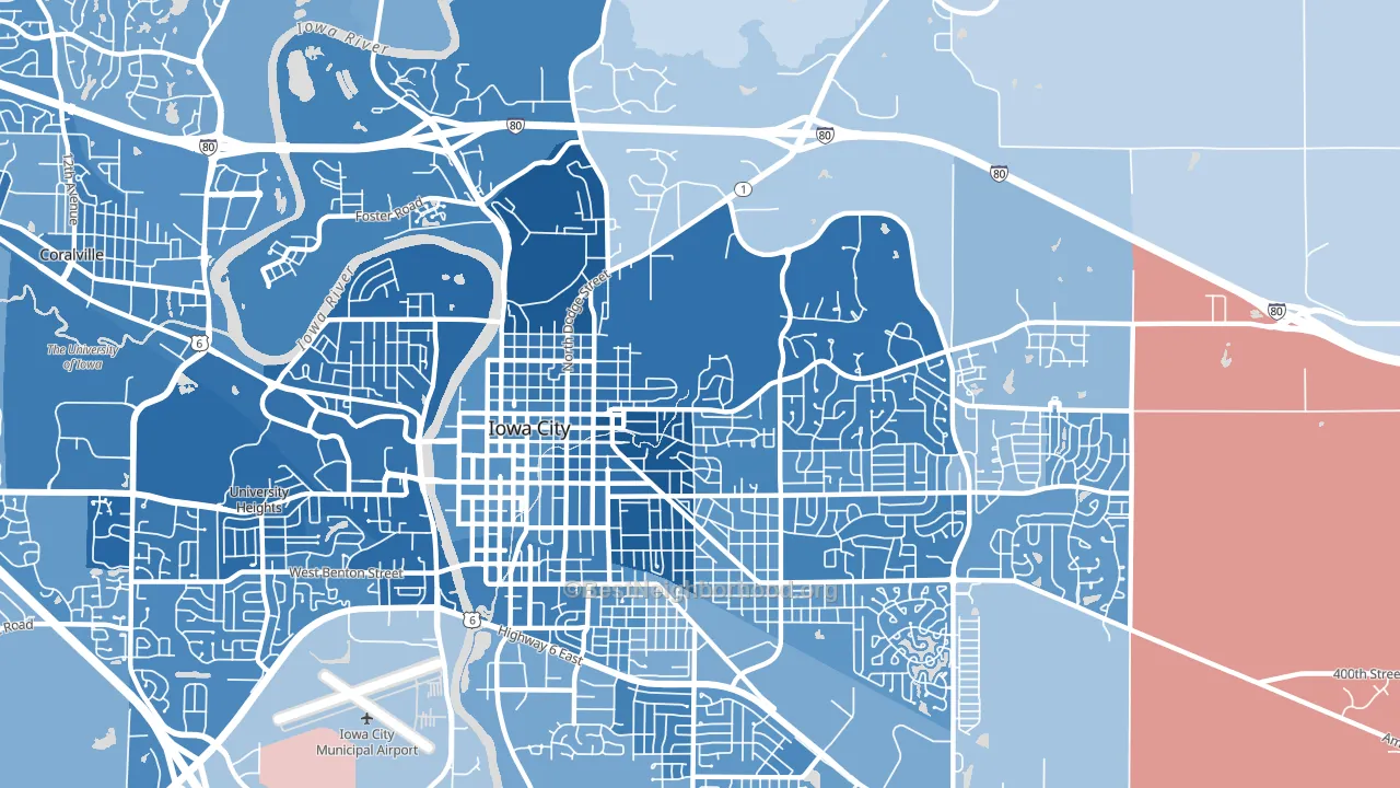 52245, IA block-group political-lean map