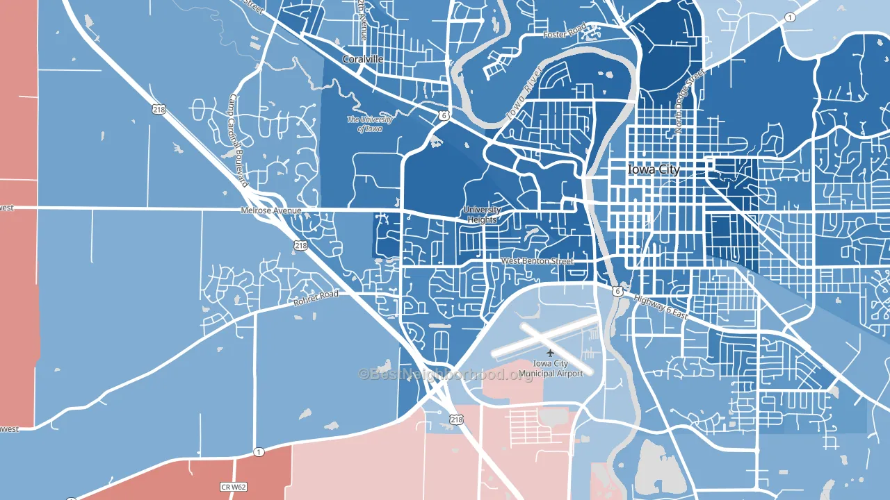 52246, IA block-group political-lean map