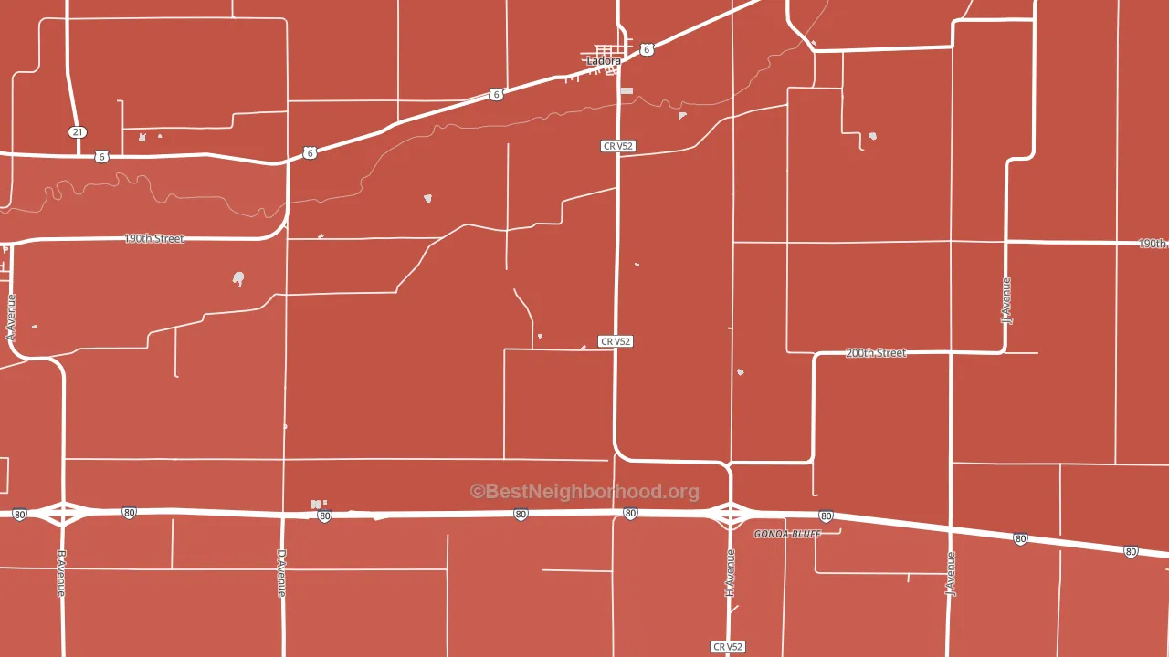 52251, IA block-group political-lean map