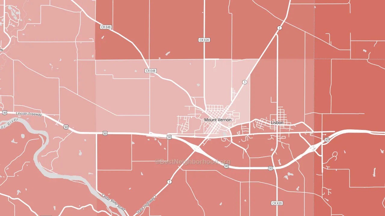 52314, IA block-group political-lean map