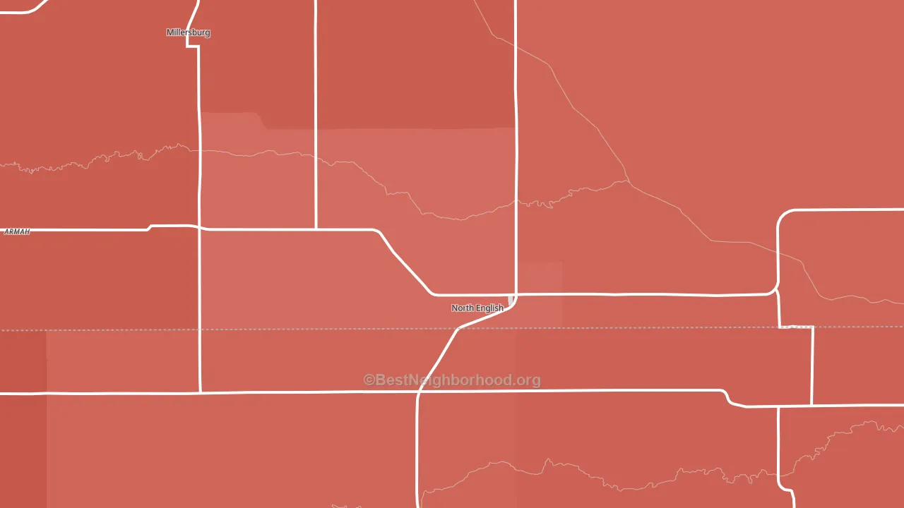 52316, IA block-group political-lean map