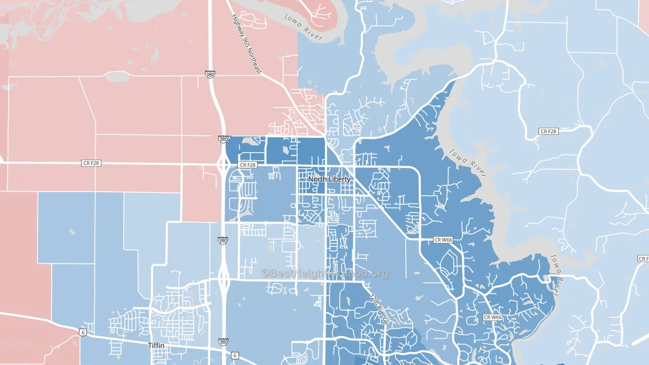 52317, IA block-group political-lean map