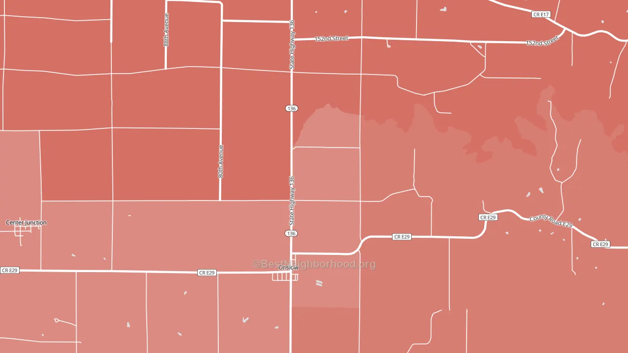 52321, IA block-group political-lean map