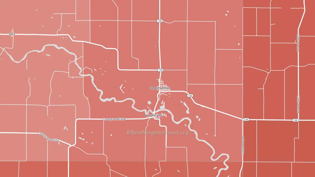52323, IA block-group political-lean map