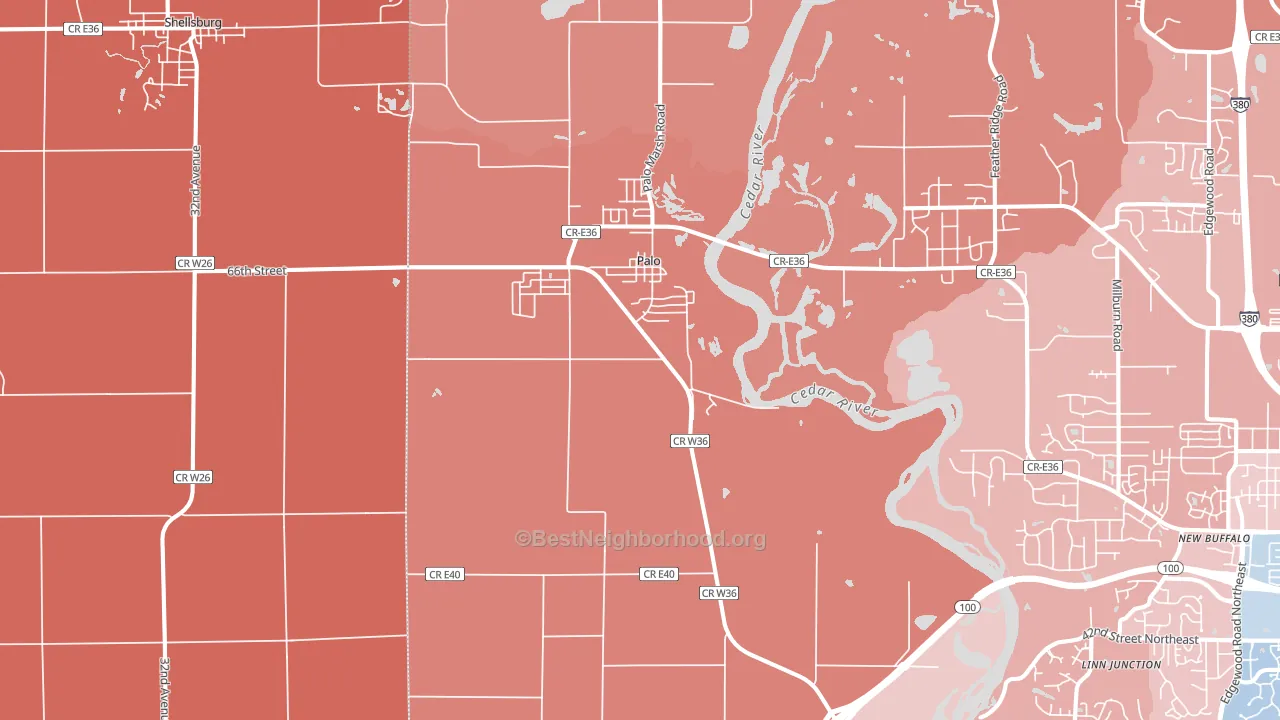 52324, IA block-group political-lean map