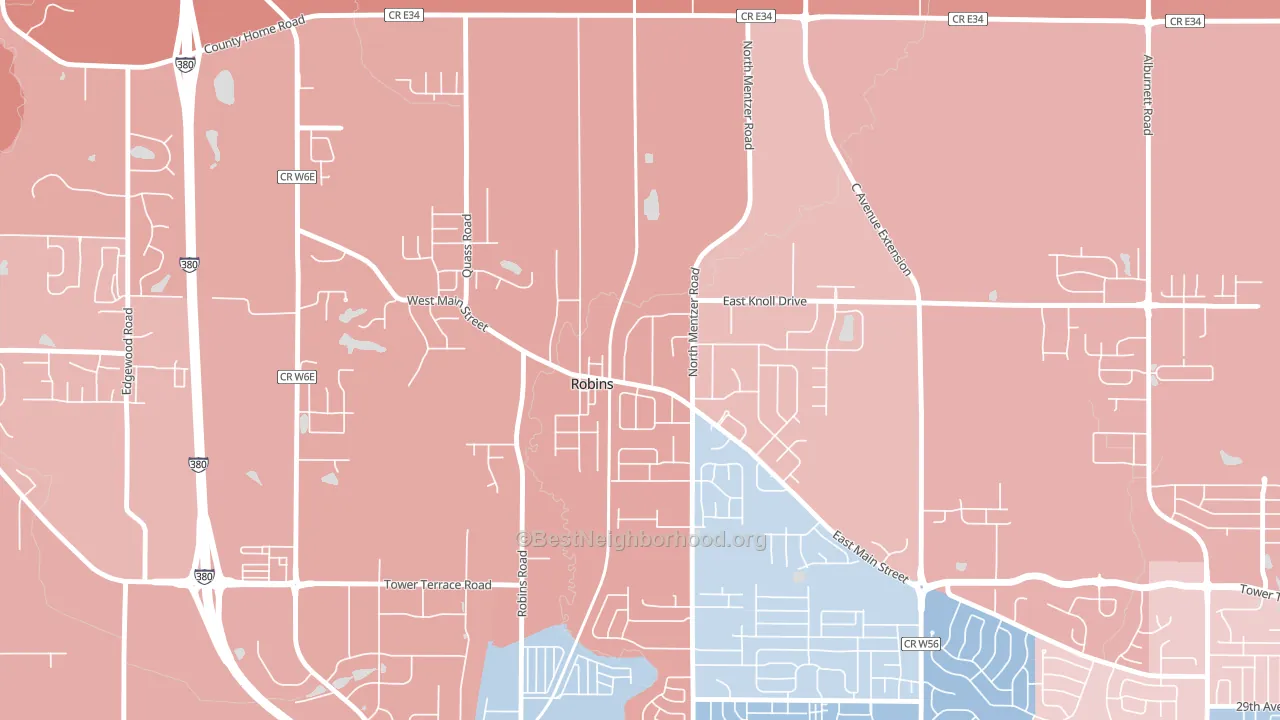 52328, IA block-group political-lean map