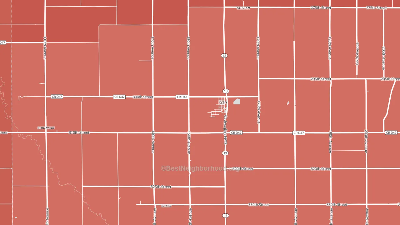 52330, IA block-group political-lean map