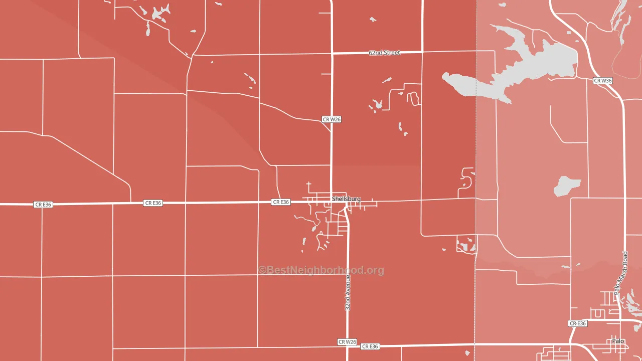 52332, IA block-group political-lean map